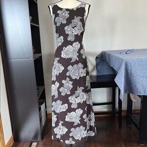 Vintage Patricia Jones Size 4 Tie Back Floral Print Maxi Dress